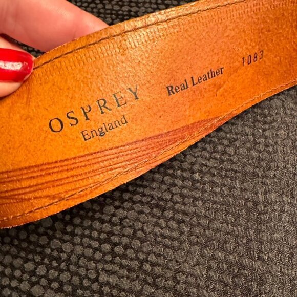 Osprey London Womens Genuine Leather Belt Forest Green Brown EUC Size 30 Small M main image 6